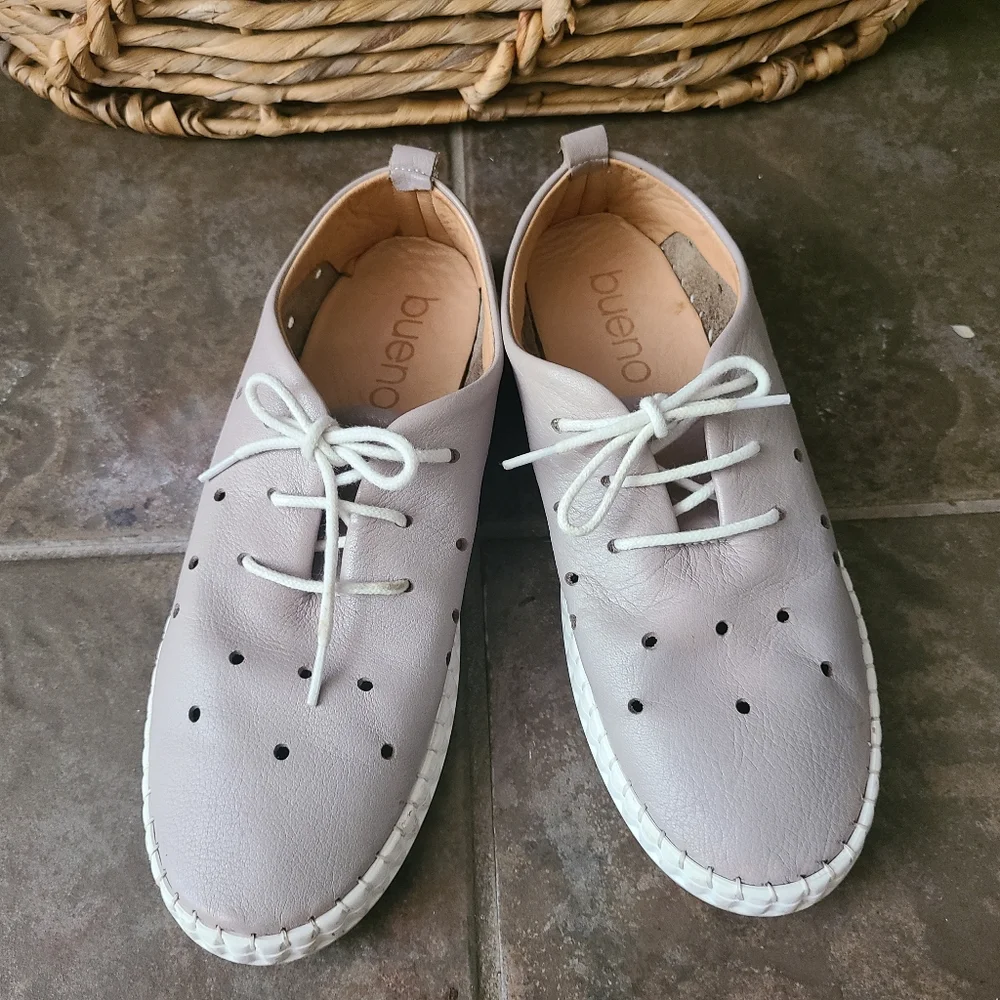 bueno Leather Sneaker Womens Size 38 Putty Color - Picture 6 of 10